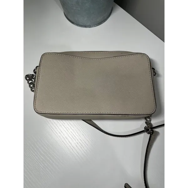 Michael Kors Jet‎ Set Travel Small Crossbody Bag Beige Saffiano Leather - Image 6