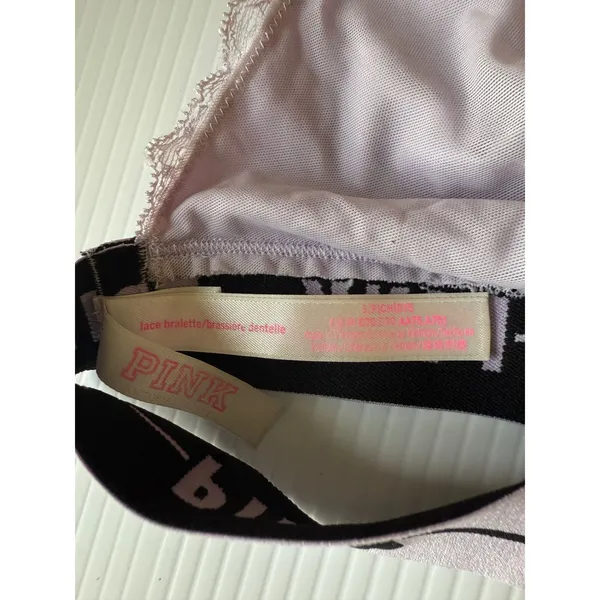 PINK Victoria's Secret Lace Bralette Racerback Light Purple Bra Size M‎ - Image 5