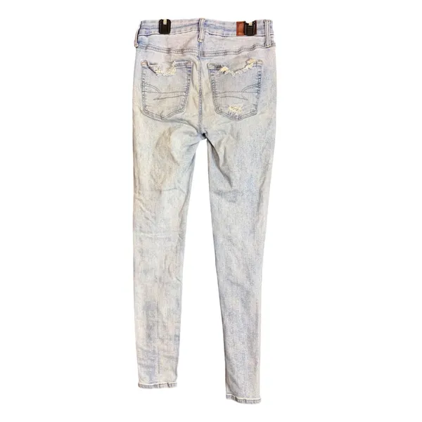 American Eagle Womens 4 Regular Hi-Rise Jegging Jeans Luxe Stretch Distressed - Image 3