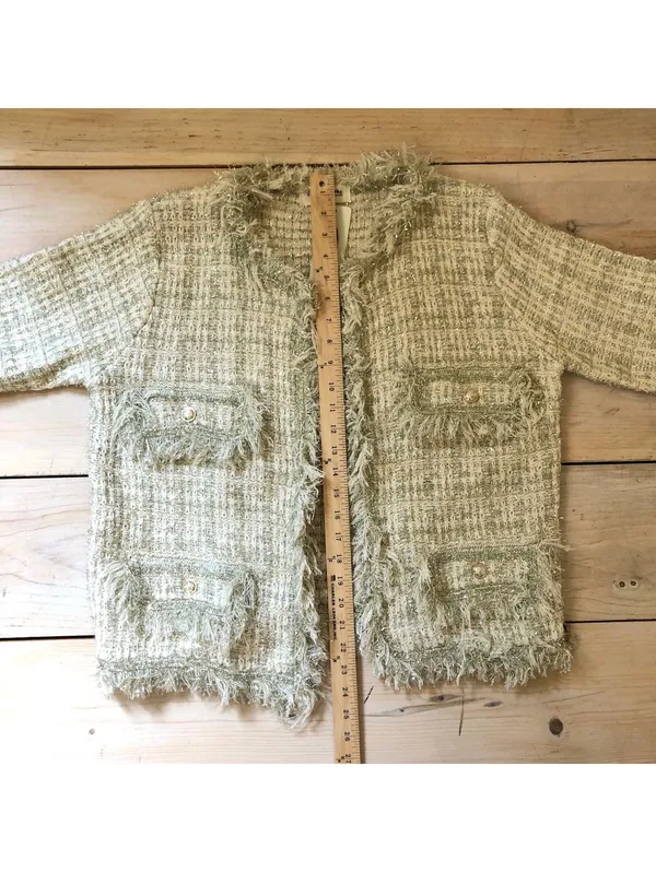Impressions NWT Women's Prosecco Splash Tweed Boucle Jacket Cream Size M - Image 9