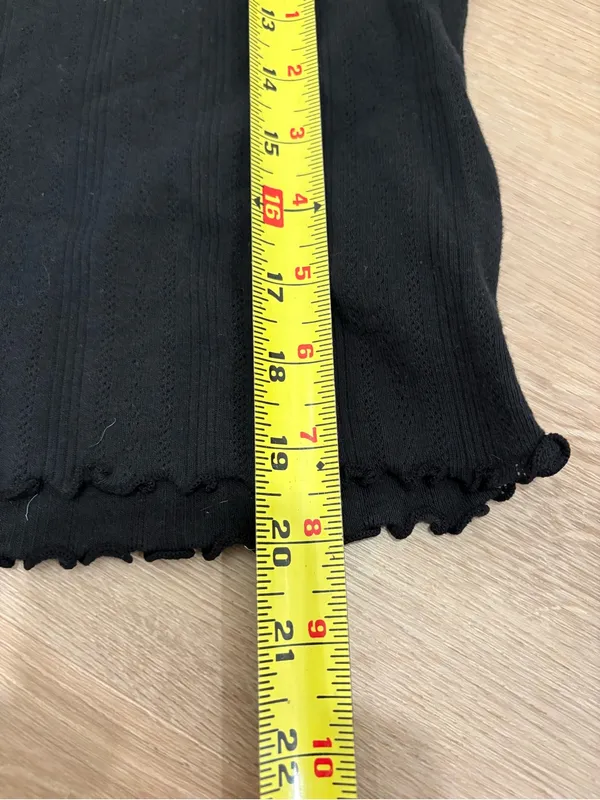 J. Crew Black Short Sleeve Button-Front Top 100%Cotton Size Medium - Image 7
