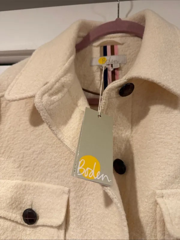 Boden‎ texture wool over shirt Button-Front Wool-Blend Coat 10 nwt - Image 5