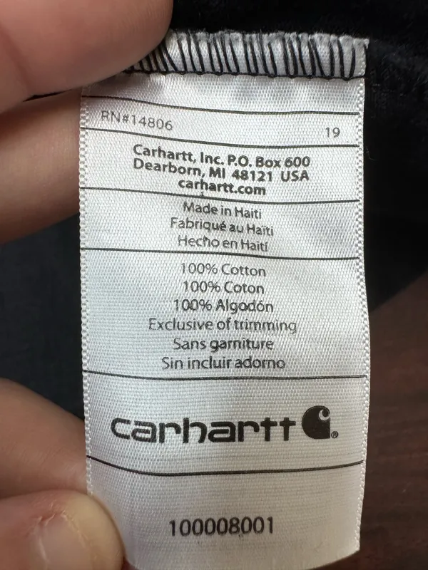 Carhartt Mens Black Long Sleeve Shirt Size Large - Image 5