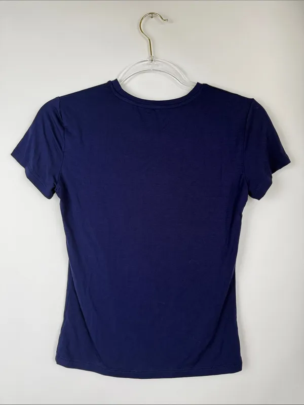 Abardsion Navy Blue Short Sleeve Crew Neck Slim Fit Fitted T-shirt Size Medium - Image 5