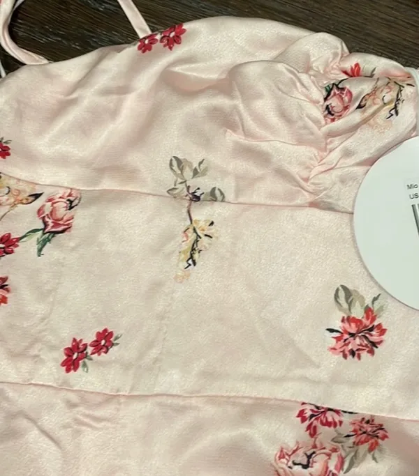 NWT princess Polly Mio pink floral satin feel dress us 4 - Image 3