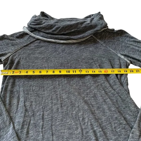 FP Beach Free People Cowl Neck Pullover Women L Gray Slub Knit Boho Gorpcore - Image 5