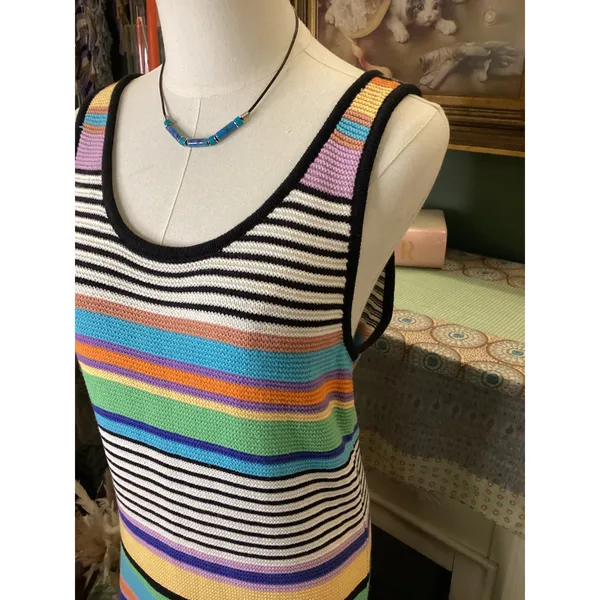 Roxy Womens Multi Color Striped Knit Sleeveless Maxi Dress Medium ERJKD03322 - Image 2
