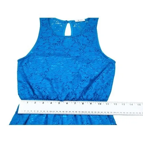 Everly‎ Bright Blue Lace Sleeveless Fit And Flare Dress Size Small - Image 5