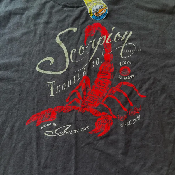 NWT Scorpion Tequila Co. Vintage Tee Shirt Gray Size XL - Image 2