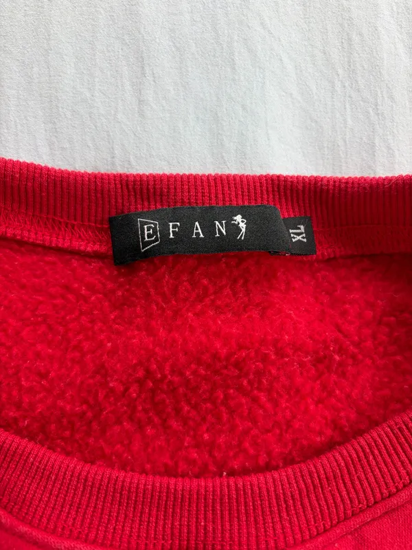 EFAN Oversized Hoodie Red Size XL - Image 2