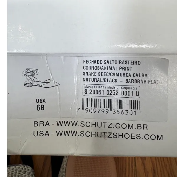 Schutz Barbrah Snake Print Leather Ankle Wrap Pointed Toe Flats Womens 6B NWT - Image 8