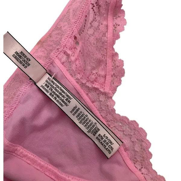 Victoria's Secret Women Size Small Pink Bralette Bra Lace (10F-20) - Image 5