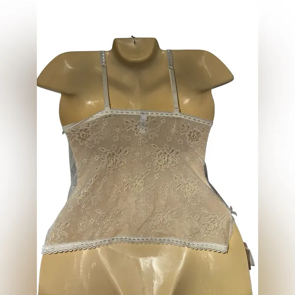 Affinitas white Lace Sheer Chemise - Image 2