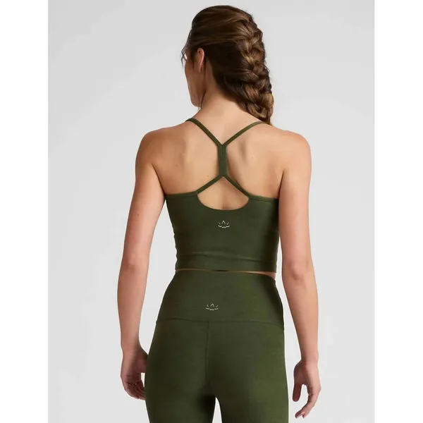 Beyond Yoga Spacedye Slim Racerback Cropped Tank Army Green Heather Size XXL NWT - Image 2