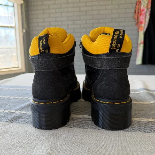 Dr. Martens Zuma Leather & Suede Hiker Style Black Platform Boots, US 9 Chunky - Image 5