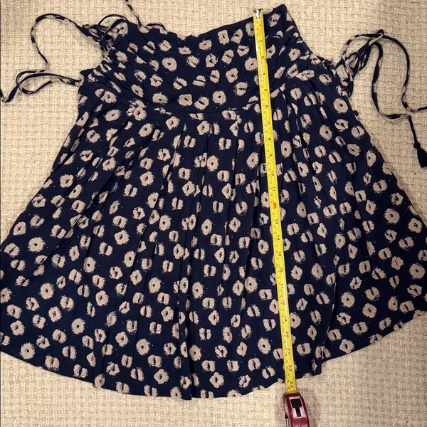 Free People Womens Molly Floral Top XS Navy and Cream - Image 8
