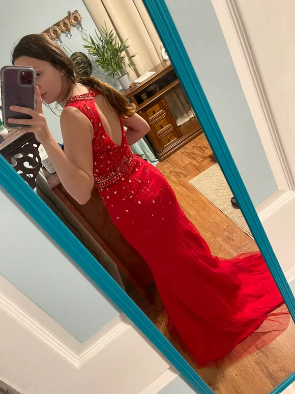 Milano Formals Red Prom Dress - Image 3