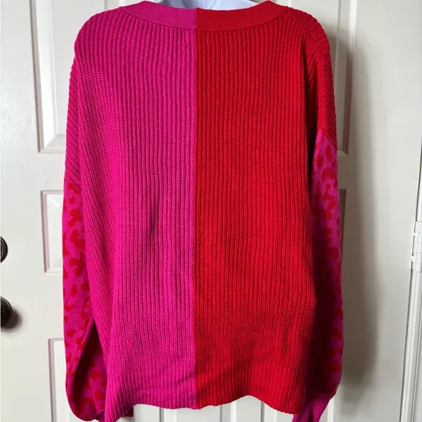 Dee Elly sweater large pink color block - Image 3