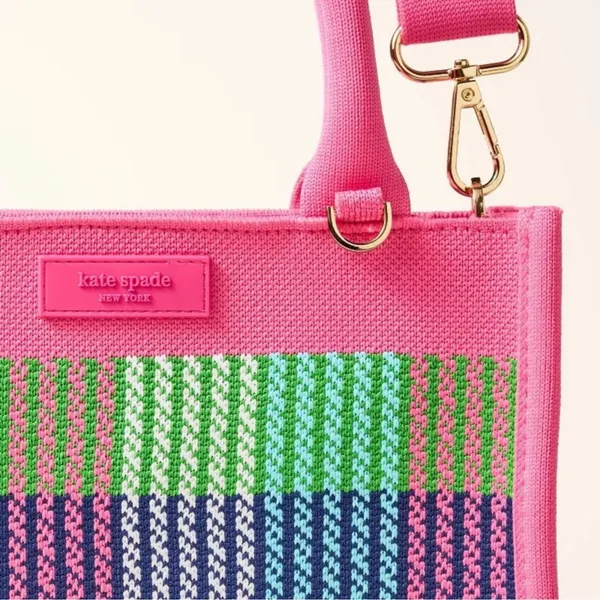 Kate Spade x Target Pink Plaid Knit Crossbody Bag - Image 4