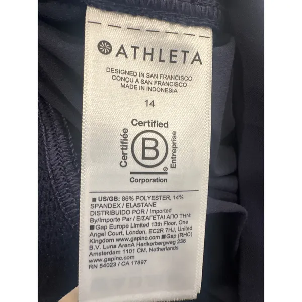 Athleta Navy brooklyn heights Cargo Midi Skirt Utility Travel Slit Womens 14 - Image 9
