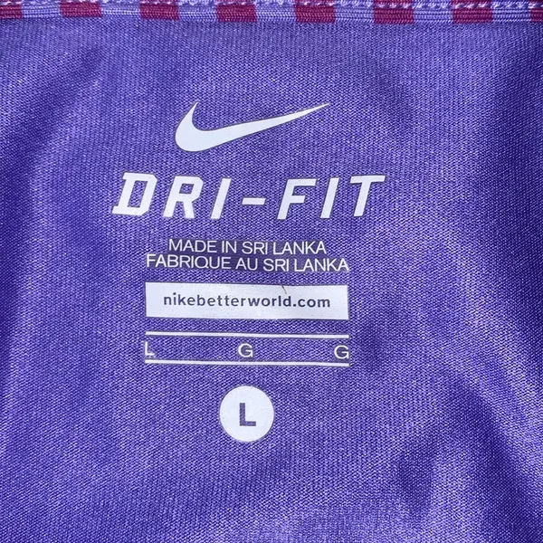 Nike Golf/Tennis/Pickleball Sleeveless Dri-Fit Purple Striped Top Women’s Large - Image 3