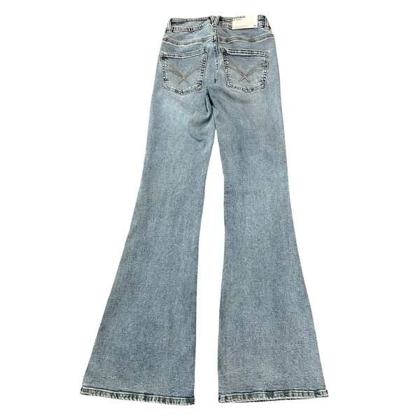 Garage Denim Shelly Blue Low Rise Flare Jeans Light Wash Retro Y2K - Image 8