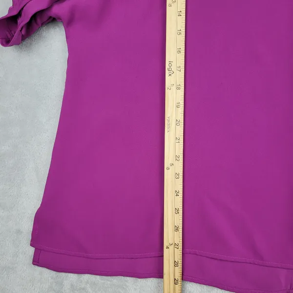Ali Miles Women's Top Blouse Purple Short Sleeve Plus Size 1X - Image 7