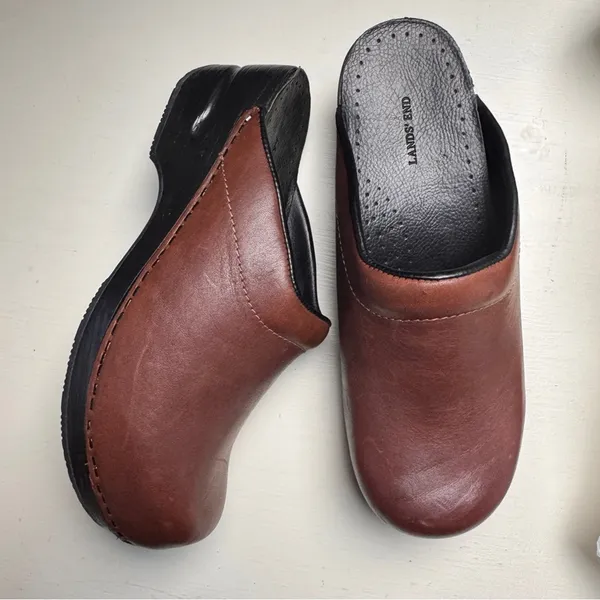 Lands’ End Brown Slip-On Clog Mules Shoes Sz 7 - Image 5