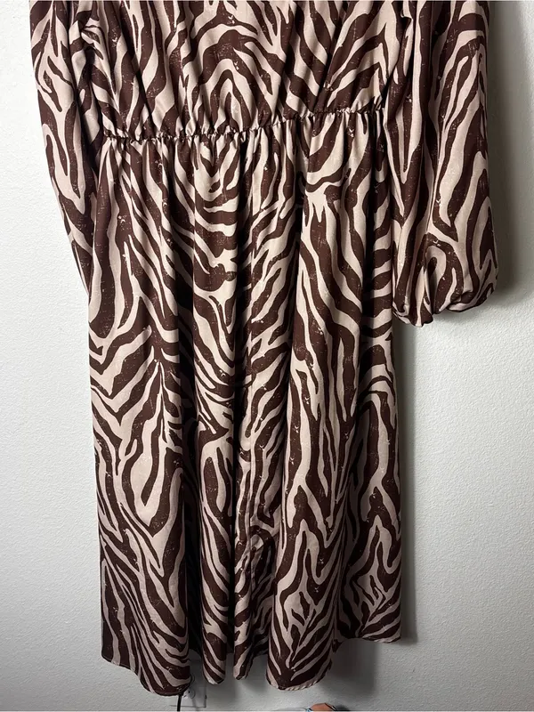 SHEIN Curve Zebra Print Twist Front Dress Plus 0XL (12) - Image 8