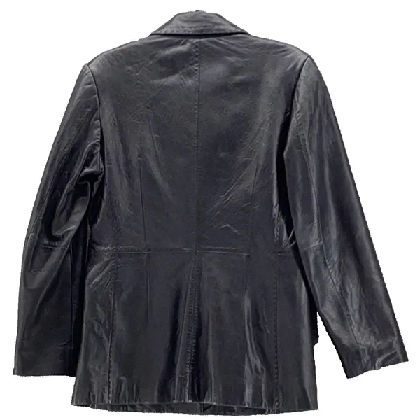 Vintage Mossimo Womens Blazer Jacket Size Small Leather Baddie Grunge Edgy‎ Punk - Image 2
