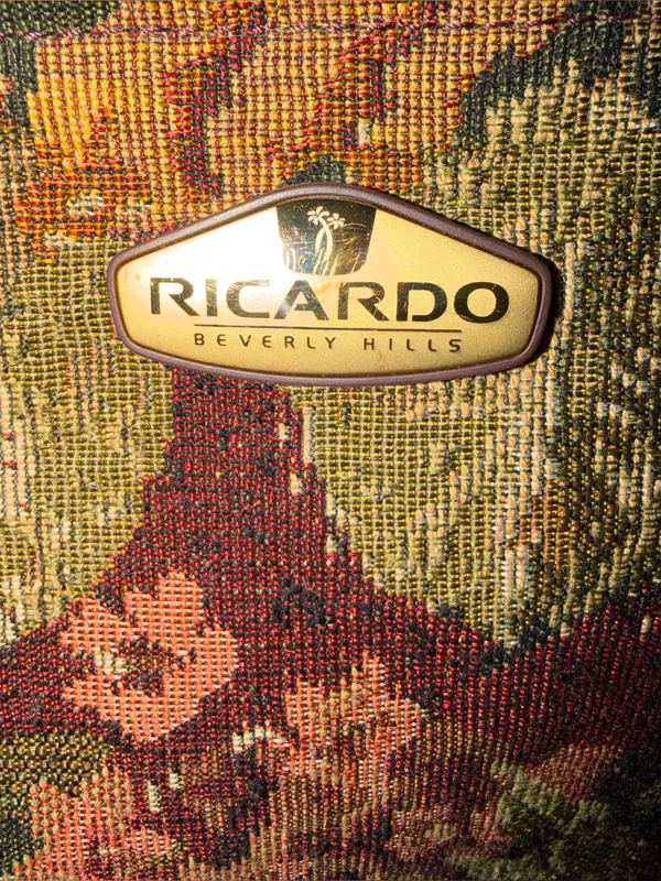 Vintage Ricardo Beverly Hills Floral Tapestry Travel Tote Weekender Carry On - Image 2