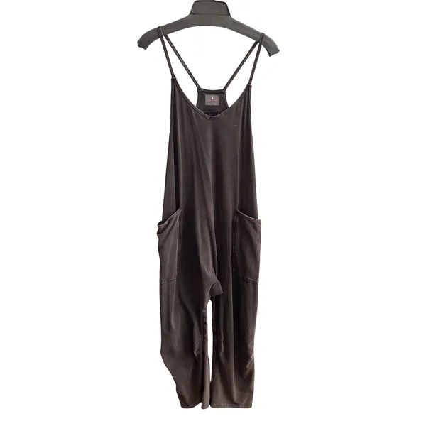 Free People FP Movement Hot Shot Onesie‎ Womens XS Washed Black Relaxed Jumpsuit - Image 3
