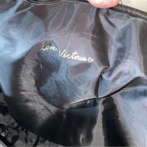 Victoria's Secret Sequin Stripe Tote Bag‎ Black Glam Shopper Large Shoulder Bag - Image 7