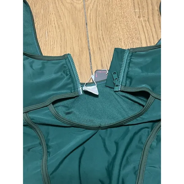 Shekini One‎ Piece Swimsuit Size Medium Zip Up Chest NWT Beach Travel Vacation - Image 4