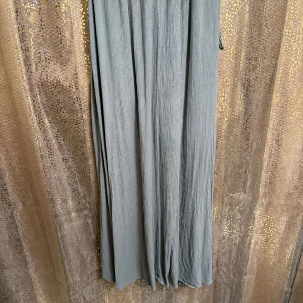 Baltic Born Jennifer Deep V Light Sage Green Tassels Maxi Dress XS - Image 8