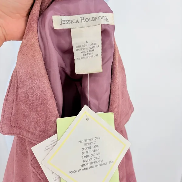 Jessica Holbrook Mauve Suede Jacket Sz L NWT Y2K Boho Western Coastal Cowgirl 90 - Image 8