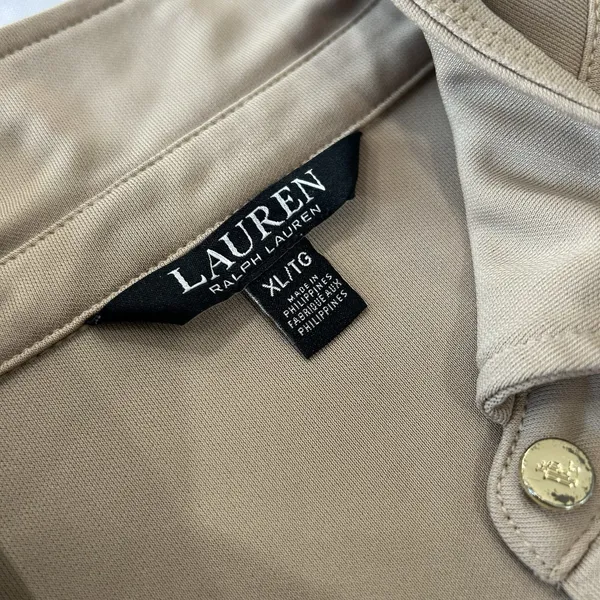 Polo Ralph Lauren Classic Utility Shirt Womens XL Tan Button Down Workshirt - Image 4