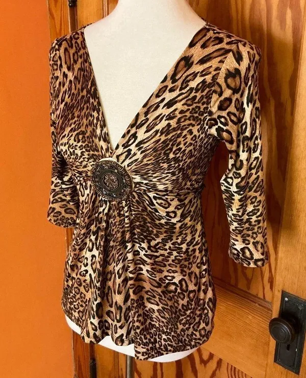 Vintage unique Y2K sexy leopard top - Image 10