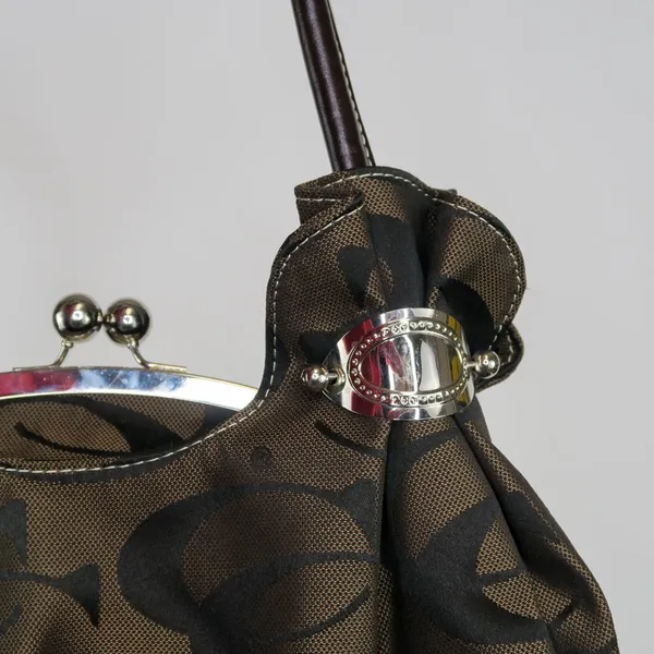 Vintage Y2K Brown Canvas CC Logo Shoulder Bag Purse - Image 7