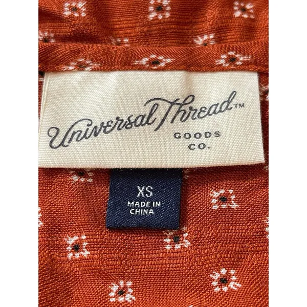 Universal Threads Orange Patterned Long Sleeve  Pullover Lightweight Top XS - Image 7