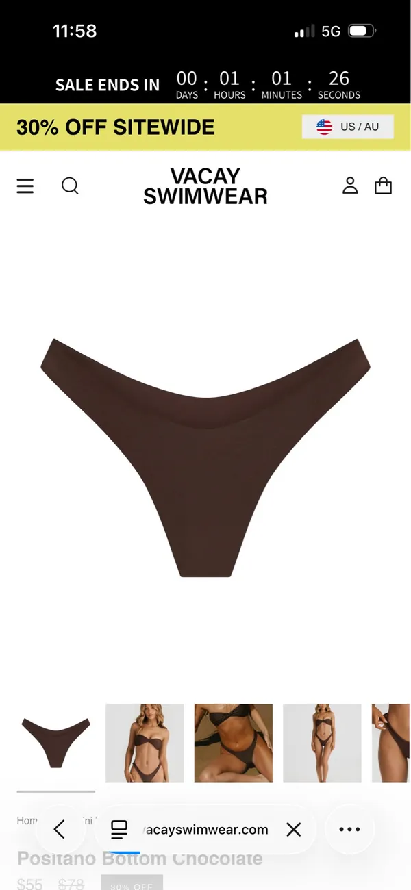 Vacay Swim Bikini Set Brown - Image 4