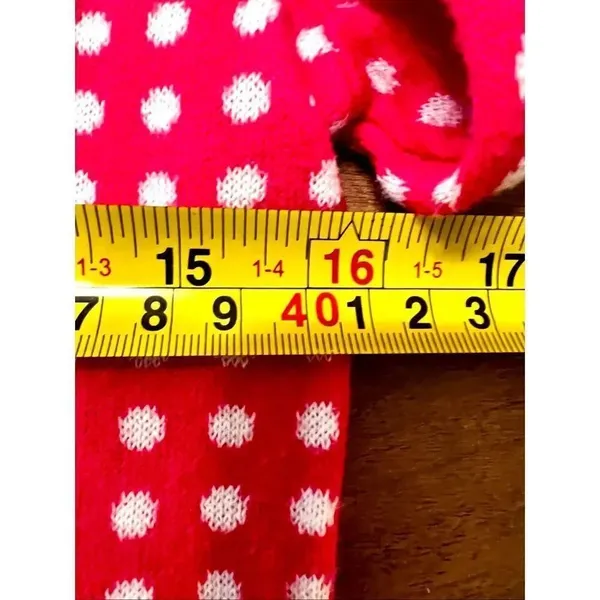 Merona Womens Pink White Polka Dot Cardigan Sweater Button Small Worn By Actress - Image 5