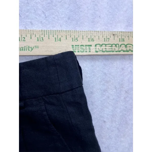Free‎ People Shorts Women 2 Black 100% Linen High Waisted Pleated Front - Image 4