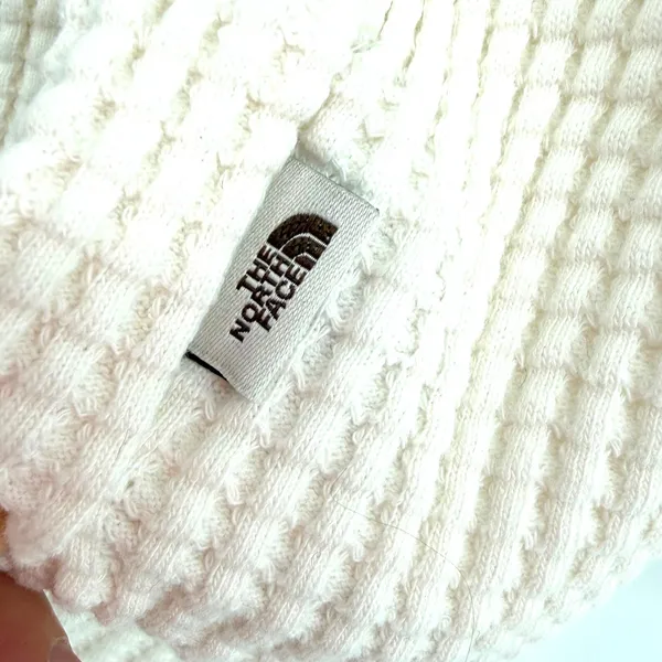 The North Face Mock Neck Chabot Waffle Knit Pullover Women's Small White Granola - Image 10