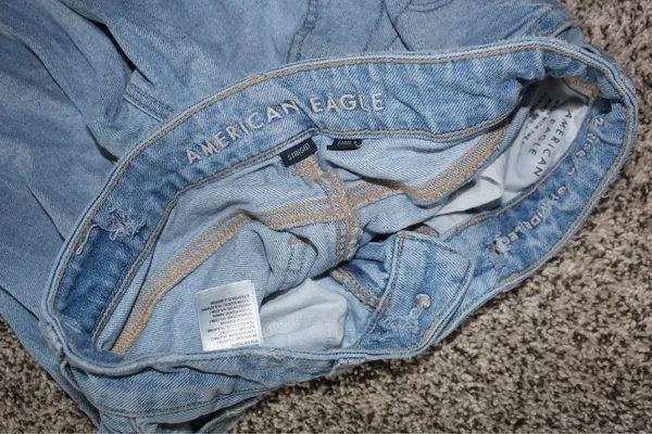wide leg american eagle ripped jeans low rise - Image 6
