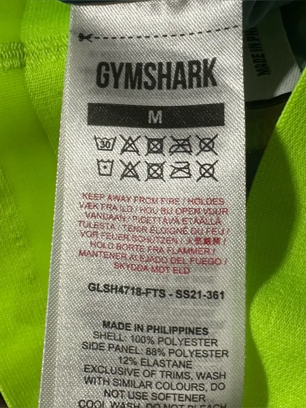 Gymshark vibrant athletic shorts neon yellow logo waist Size Medium - Image 7