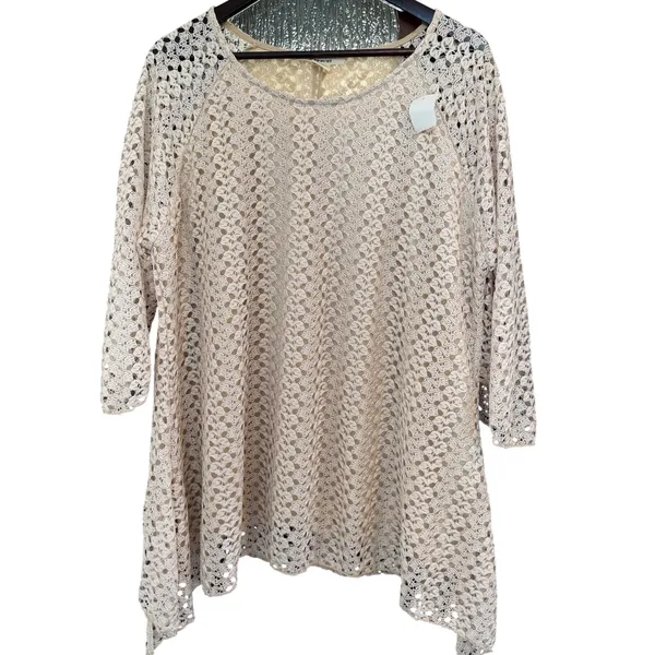 ROMANTIC Lace Crochet Tunic Top Bohemian, elegant, festival cottagecore - Image 2