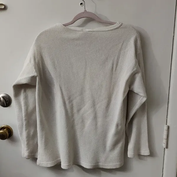 VTG Halloween Maze Cream Crewneck Thermal Sweatshirt L Casual Holiday Vampire - Image 4
