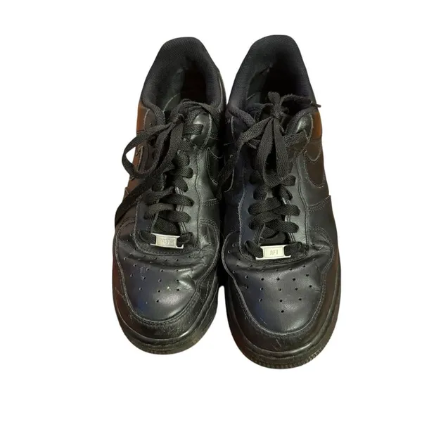 Nike Air Force 1 '07 Triple Black Sneakers Shoes Womens Size 10 Leather‎ - Image 6