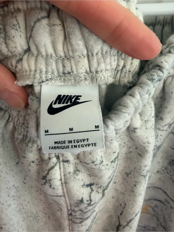 Nike‎ Sportswear Marble Print Fleece Joggers Gray Gold Logo Women’s Medium - Image 3